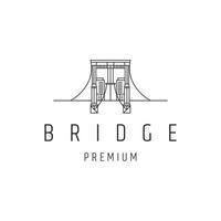 design del logo del ponte con grafica al tratto su sfondo bianco vettore