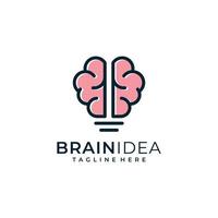 ispirazione per il design vettoriale del logo dell'idea del cervello