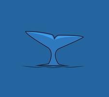 logo balena-illustrazione vettoriale, design emblema su sfondo blu vettore