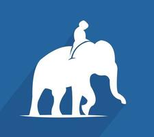 logo elefante - illustrazione vettoriale, disegno stemma su sfondo blu vettore