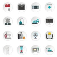 set di icone di elettrodomestici, stile piatto vettore