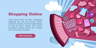 disegno vettoriale banner per lo shopping online