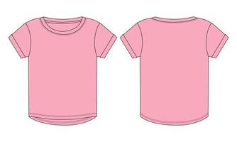 maglietta a maniche corte top illustrazione vettoriale modello di colore viola per le donne