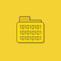 icona della cartella binaria su sfondo giallo vettore
