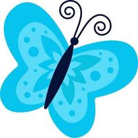 fumetto illustrazione di una farfalla su sfondo bianco.illustrazione vettoriale di una farfalla. l'idea per un logo, libri da colorare, riviste, stampa su vestiti, pubblicità.
