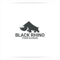 vettore di design del logo di rinoceronte arrabbiato, piatto, semplice