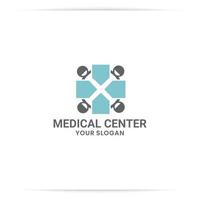 logo design gruppo medico, collegare medico, squadra vettore