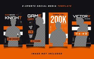 set di post sui social media di gioco di e-sport o modello di progettazione di storie vettore