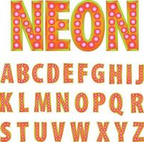 vettore di alfabeto al neon 3d