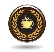 icona della tazza di caffè d'oro vettore