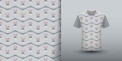 modello senza cuciture di coniglio con camicia vettore