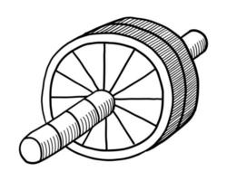 illustrazione vettoriale di una pressa a rulli isolata su uno sfondo bianco. scarabocchio disegnando a mano