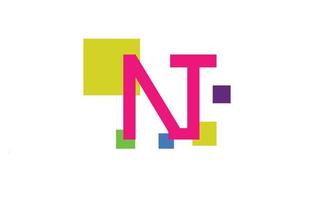 alfabeto lettere iniziali monogramma logo nt, tn, n e t vettore