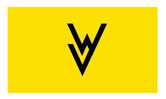 alfabeto lettere iniziali monogramma logo vw, wv, v e w vettore