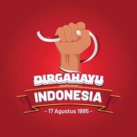 dirgahayu indonesia felice giorno dell'indipendenza modello di post sui social media vettore