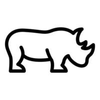 icona di rinoceronte africano, stile contorno vettore