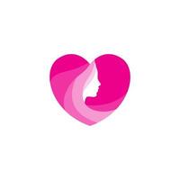 logo donna e bellezza con amore per l'azienda e il marchio logo design icona vettore illustrazione grafica creativa