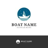 modello vettoriale di progettazione del logo della barca, illustrazione dei concetti del logo della barca.