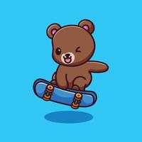 illustrazione dell'icona di vettore del fumetto dell'orso carino. concetto di icona della natura animale isolato vettore premium. stile cartone animato piatto