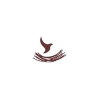 logo di disegno vettoriale di uccelli e nidi