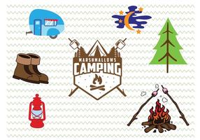 Camp Badge e icone vettore