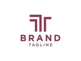 semplice lettera iniziale t logo con combinazione up isolata su sfondo bianco. elemento del modello di progettazione logo vettoriale piatto utilizzabile per loghi aziendali e di branding.