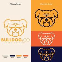 design minimalista semplice del logo del bulldog vettore