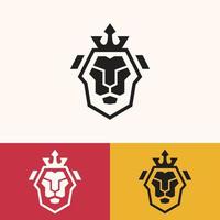 design semplice e minimalista del logo del leone vettore