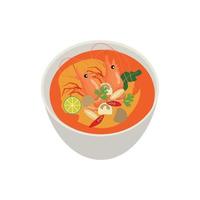 om yum kung zuppa thai food design isolato illustrazione vettoriale. vettore