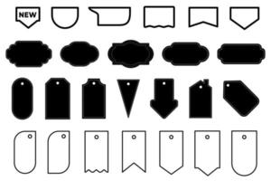 set di icone di cartellino del prezzo. vasta collezione di etichette. illustrazione vettoriale piatta