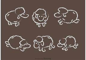 pacchetto di vettore di pecore disegnate gesso