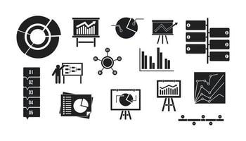 set di icone del diagramma, stile semplice vettore