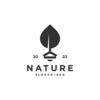 logo della natura con vettore premium di design creativo a foglia