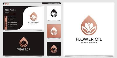 modello di logo di olio di fiori con vettore premium di concetto astratto moderno