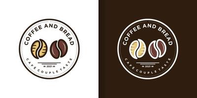 logo caffè e pane con vettore premium in stile creativo