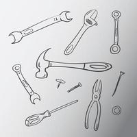 illustrazione degli strumenti e delle attrezzature del costruttore vettore