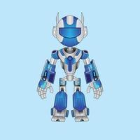 tecnologia dei personaggi robot guerriero cyborg sullo sfondo, perfetto per mascotte, design t-shirt, adesivo, poster, merchandising e logo e-sport vettore