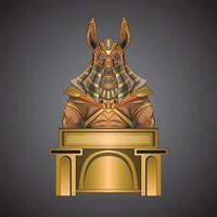 dio egizio anubis. cane oro mitologia egizia tecnologia moderna acciaio per vestiti e design con cappuccio vettore
