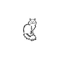 illustrazione della linea dell'icona del vettore del logo del gatto