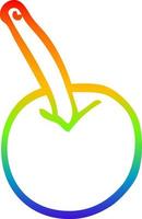 arcobaleno gradiente di disegno a tratteggio cartone animato ciliegia vettore