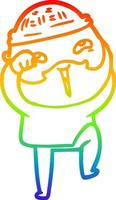 arcobaleno gradiente linea disegno cartone animato uomo barbuto felice vettore