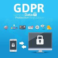 concetto di sicurezza infografica gdpr vettore