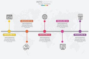 concetto di business infografica con 5 opzioni o passaggi. illustrazione vettoriale