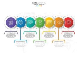 modello di progettazione infografica con 6 opzioni di colore. vettore