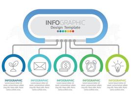 modello di progettazione infografica con 6 opzioni di colore. vettore