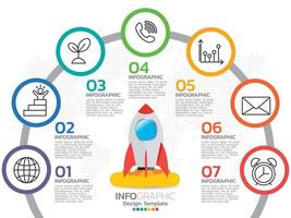 timeline infografica design vettoriale e icone di marketing