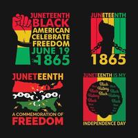 juneteenth nero americano 1865 vettore