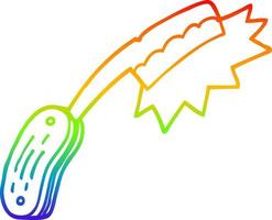Rasoio con gola tagliata a cartoni animati per disegno a tratteggio sfumato arcobaleno vettore