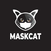 logo del gatto maschera vettore