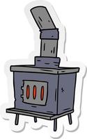 adesivo cartone animato doodle di una fornace domestica vettore
